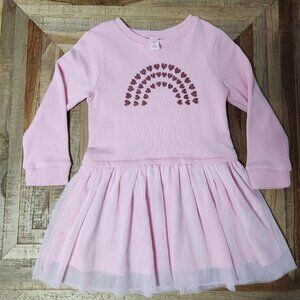 NWOT Toddler Long Sleeve Heart Rainbow Dress
